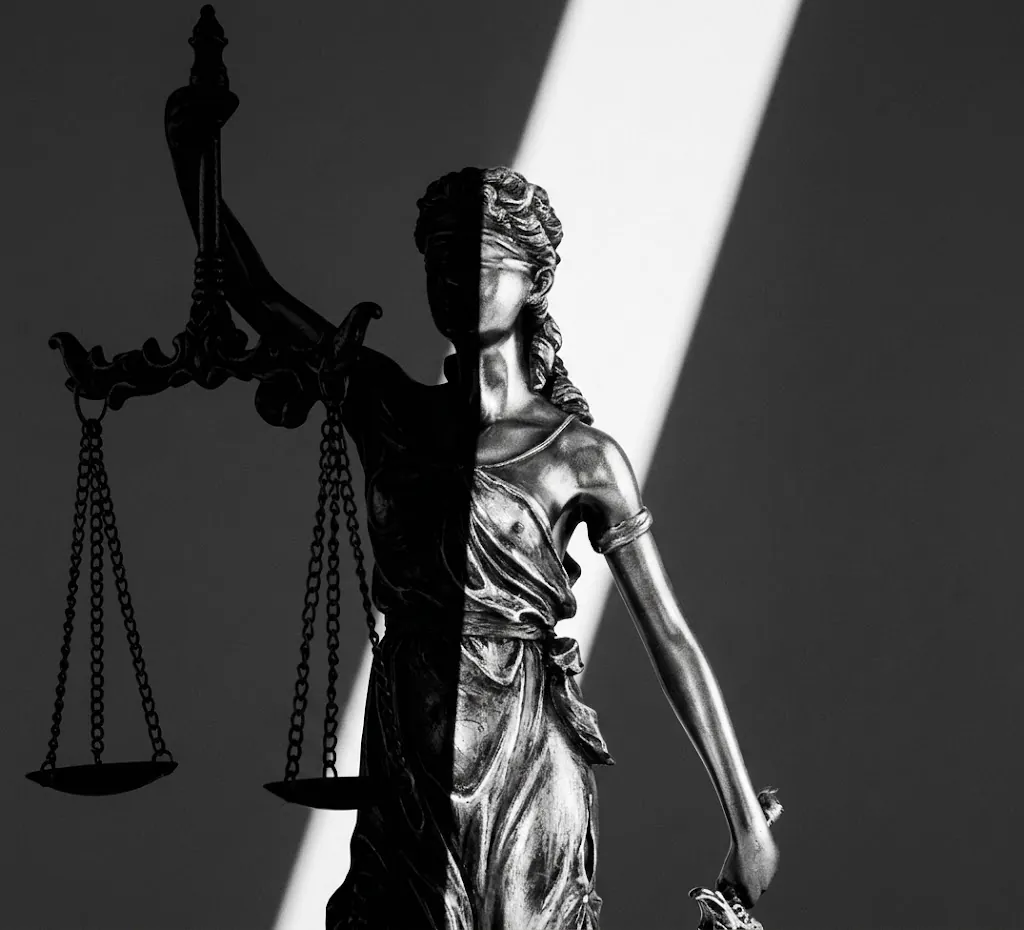 Estatua de la Justicia con la balanza en equilibrio, símbolo de los amparos de salud